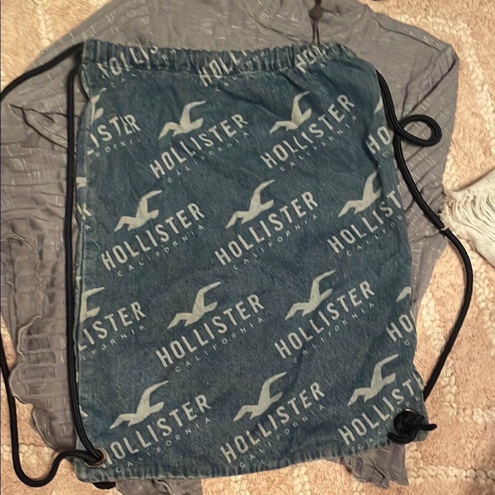 Hollister Blue Backpack with Iconic Logo Design